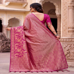 Premium Meenakari Jacquard Woven Saree with Blouse